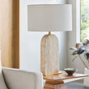 Contract furniture - Beige Arched Travertine Table Lamp - www.oroatrade.com
