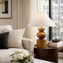 Hospitality furniture - Painted Brown Rubberwood Table Lamp - www.oroatrade.com