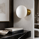 Hospitality furniture - White Glass Orb Wall Lamp - www.oroatrade.com