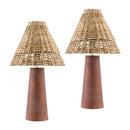 Contract furniture - Woven Rattan Accent Table Lamps (2) - www.oroatrade.com