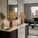 Contract furniture - Woven Rattan Accent Table Lamps (2) - www.oroatrade.com