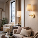 Contract furniture - Scalloped Edge Linen Wall Lamp - www.oroatrade.com