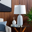 Contract furniture - Gray Textured Glass Table Lamp - www.oroatrade.com