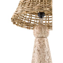 Contract furniture - Travertine Base Rattan Table Lamps (2) - www.oroatrade.com