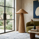 Contract furniture - Brown Rattan Accent Floor Lamp - www.oroatrade.com