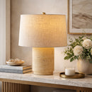 Contract furniture - Travertine Base Accent Table Lamp - www.oroatrade.com