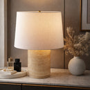 Contract furniture - Travertine Base Accent Table Lamp - www.oroatrade.com