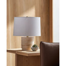 Contract furniture - Travertine Base Accent Table Lamp - www.oroatrade.com