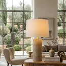 Hospitality furniture - Reeded Travertine Accent Table Lamp - www.oroatrade.com