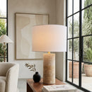 Hospitality furniture - Cylindrical Travertine Accent Table Lamp - www.oroatrade.com