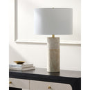 Hospitality furniture - Cylindrical Travertine Accent Table Lamp - www.oroatrade.com
