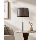 Contract furniture - Black Linen Accent Table Lamp - www.oroatrade.com