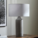Hospitality furniture - Reeded Gray Concrete Table Lamp - www.oroatrade.com
