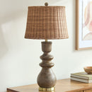 Hospitality furniture - Rattan Brown Base Table Lamp - www.oroatrade.com