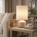 Contract furniture - Fluted Ceramic Accent Table Lamp - www.oroatrade.com