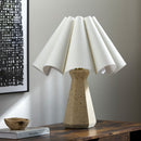Hospitality furniture - Scalloped White Cotton Table Lamp - www.oroatrade.com
