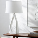 Hospitality furniture - White Carved Base Table Lamp - www.oroatrade.com