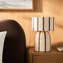 Hospitality furniture - Beige Striped Accent Table Lamp - www.oroatrade.com