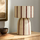 Hospitality furniture - Beige Striped Accent Table Lamp - www.oroatrade.com