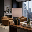 Hospitality furniture - Gray Drum Linen Table Lamp - www.oroatrade.com