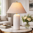 Contract furniture - White Ceramic Accent Table Lamp - www.oroatrade.com