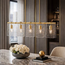 Modern European furniture - 5-Light Glass Pyramid Linear Chandelier - www.oroatrade.com