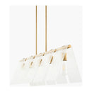 Modern European furniture - 5-Light Glass Pyramid Linear Chandelier - www.oroatrade.com