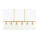 Modern European furniture - 6-Light Clear Glass Linear Chandelier - www.oroatrade.com