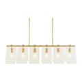 Modern European furniture - 6-Light Clear Glass Linear Chandelier - www.oroatrade.com