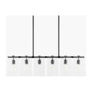 Modern European furniture - 6-Light Clear Glass Linear Chandelier - www.oroatrade.com