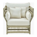 Hospitality furniture - Cream Aluminum Outdoor Accent Chair - www.oroatrade.com