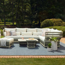 Hospitality furniture - Cream Aluminum Outdoor Left-Armed Sofa - www.oroatrade.com