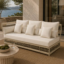 Hospitality furniture - Cream Aluminum Outdoor Left-Armed Sofa - www.oroatrade.com