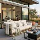 Hospitality furniture - Cream Aluminum Outdoor Sectional Sofa - www.oroatrade.com