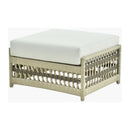 Contract furniture - Cream Aluminum Outdoor Ottoman - www.oroatrade.com