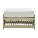 Contract furniture - Cream Aluminum Outdoor Ottoman - www.oroatrade.com