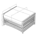 Contract furniture - Cream Aluminum Outdoor Ottoman - www.oroatrade.com
