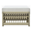 Contract furniture - Cream Aluminum Outdoor Ottoman - www.oroatrade.com