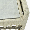 Contract furniture - Cream Aluminum Outdoor Ottoman - www.oroatrade.com