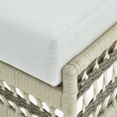 Contract furniture - Cream Aluminum Outdoor Ottoman - www.oroatrade.com
