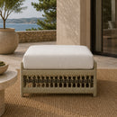 Contract furniture - Cream Aluminum Outdoor Ottoman - www.oroatrade.com