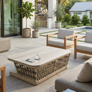 Contract furniture - Cream Aluminum Outdoor Coffee Table - www.oroatrade.com
