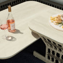 Contract furniture - Cream Aluminum Outdoor Coffee Table - www.oroatrade.com