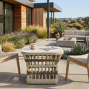 Modern European furniture - Cream Aluminum Outdoor End Table - www.oroatrade.com