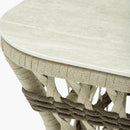 Modern European furniture - Cream Aluminum Outdoor End Table - www.oroatrade.com