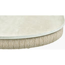 Modern European furniture - Cream Aluminum Outdoor End Table - www.oroatrade.com