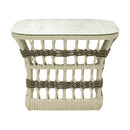 Modern European furniture - Cream Aluminum Outdoor End Table - www.oroatrade.com