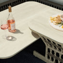Modern European furniture - Cream Aluminum Outdoor End Table - www.oroatrade.com