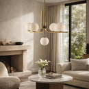 Contract furniture - 5-Light White Glass Orbs Chandelier - www.oroatrade.com