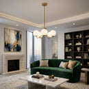 Contract furniture - 6-Light White Glass Orbs Chandelier - www.oroatrade.com